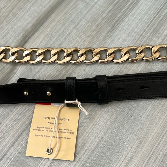 Beautiful handcrafted Leather and Metal Chain Belt - Sz Large - NWT - Picture 5 of 16